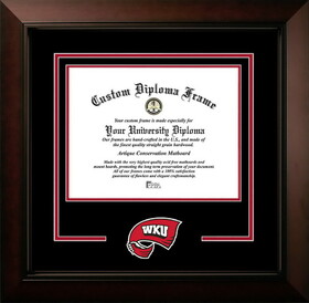 Campus Images KY996LBCSD-1185 Western Kentucky University 11w x 8.5h Legacy Black Cherry Spirit Logo Diploma Frame