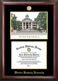 Campus Images KY996LGED Western Kentucky University Gold embossed diploma frame with Campus Images lithograph