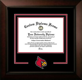 Campus Images KY997LBCSD-1714 University of Louisville Cardinals 17w x 14h Legacy Black Cherry Spirit Logo Diploma Frame