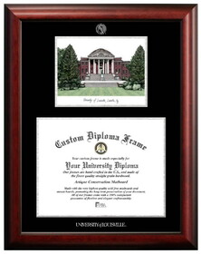 Campus Images KY997LSED-1714 University of Louisville 17w x 14h Silver Embossed Diploma Frame with Campus Images Lithograph
