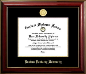 Campus Images KY999CMGTGED-1185 Eastern Kentucky University 11w x 8.5h Classic Mahogany Gold Embossed Diploma Frame