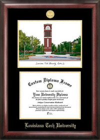 Campus Images LA988LGED Louisiana Tech University Gold embossed diploma frame with Campus Images lithograph
