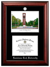 Campus Images LA988LSED-1185 Louisiana Tech University 11w x 8.5h Silver Embossed Diploma Frame with Campus Images Lithograph