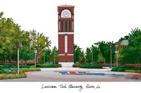 Campus Images LA988MBSD-1185 Louisiana Tech Bulldogs 11w x 8.5h Spirit Diploma Manhattan Black Frame with Bonus Campus Images Lithograph
