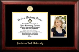 Campus Images LA988PGED-1185 Louisiana Tech University 11w x 8.5h Gold Embossed Diploma Frame with 5 x7 Portrait