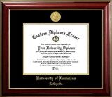 Campus Images LA993CMGTGED-1185 University of Louisiana-Lafayette 11w x 8.5h Classic Mahogany Gold Embossed Diploma Frame