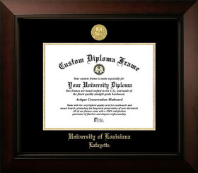 Campus Images LA993LBCGED-1185 University of Louisiana-Lafayette 11w x 8.5h Legacy Black Cherry Gold Embossed Diploma Frame