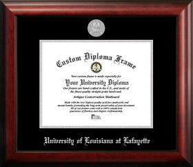 Campus Images LA993SED-1185 University of Louisiana-Lafayette 11w x 8.5h Silver Embossed Diploma Frame