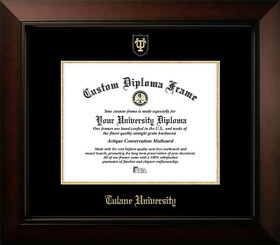 Campus Images LA995LBCGED-1185 Tulane University 11w x 8.5h Legacy Black Cherry , Foil Seal Diploma Frame