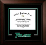 Campus Images LA995LBCSD-1185 Tulane University 11w x 8.5h Legacy Black Cherry Spirit Logo Diploma Frame