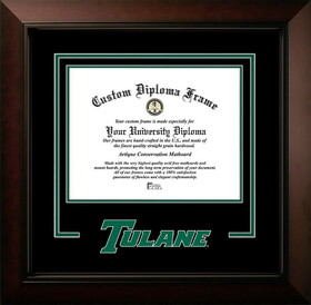 Campus Images LA995LBCSD-1185 Tulane University 11w x 8.5h Legacy Black Cherry Spirit Logo Diploma Frame