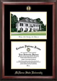 Campus Images LA996LGED McNeese State University Gold embossed diploma frame with Campus Images lithograph