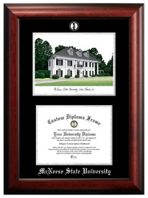 Campus Images LA996LSED-1185 McNeese State University 11w x 8.5h Silver Embossed Diploma Frame with Campus Images Lithograph