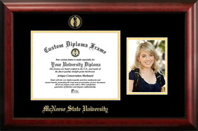Campus Images LA996PGED-1185 McNeese State University 11w x 8.5h Gold Embossed Diploma Frame with 5 x7 Portrait