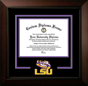 Campus Images LA999LBCSD-1185 Louisiana State University Tigers 11w x 8.5h Legacy Black Cherry Spirit Logo Diploma Frame