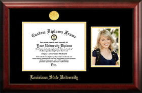 Campus Images LA999PGED-1185 Louisiana State University 11w x 8.5h Gold Embossed Diploma Frame with 5 x7 Portrait