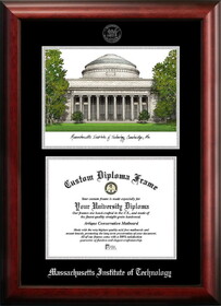 Campus Images MA991LSED-1175925 Massachusetts Institute of Technology 11.75w x 9.25h Silver Embossed Diploma Frame with Campus Images Lithograph