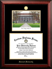Campus Images MA992LGED Harvard University Gold embossed diploma frame with Campus Images lithograph