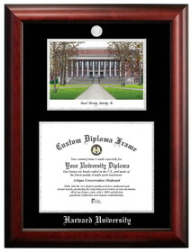 Campus Images MA992LSED-1411 Harvard University 14w x 11h Silver Embossed Diploma Frame with Campus Images Lithograph