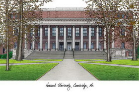 Campus Images MA992MBSGED1114 Harvard University 11w x 14h Manhattan Black Single Mat Gold Embossed Diploma Frame with Bonus Campus Images Lithograph