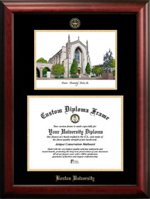 Campus Images MA993LGED Boston University Gold embossed diploma frame with Campus Images lithograph