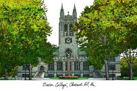 Campus Images MA994MBSGED158128 Boston College 15.8w x 12.8h Manhattan Black Single Mat Gold Embossed Diploma Frame with Bonus Campus Images Lithograph