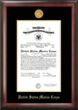 Campus Images MACG001 Marine Corp Commission Frame Gold Medallion