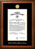 Campus Images MACSW002 Patriot Frames Marine 10x14 Certificate Walnut Frame Gold  Medallion