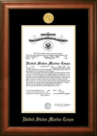 Campus Images MACSW002 Patriot Frames Marine 10x14 Certificate Walnut Frame Gold  Medallion