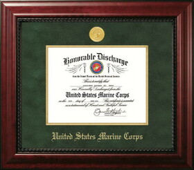 Campus Images Patriot Frames Marine 8.5x11 Discharge Executive Frame with Gold Medallion and gold Filet