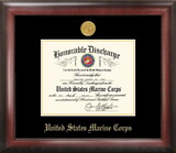 Campus Images MADG001 Marine Corp Discharge Frame Gold Medallion