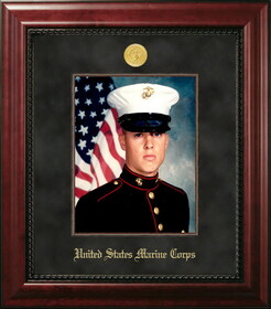 Campus Images Patriot Frames Marine 8x10Portrait Executive Frame with Gold Medallion