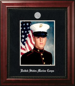 Campus Images Patriot Frames Marine 8x10 Portrait Executive Frame with Silver Medallion
