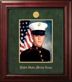 Campus Images Patriot Frames Marine 8x10 Portrait Executive Frame with Gold Medallion and gold Filet