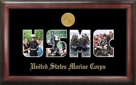 Campus Images MASSG001 Marine Corp Collage Photo Frame Gold Medallion