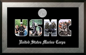 Campus Images MASSHO002S Patriot Frames Marine Collage Photo Honors Frame with Silver Medallion