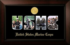Campus Images MASSLG001S Patriot Frames Marine Collage Photo Legacy Frame with Gold Medallion