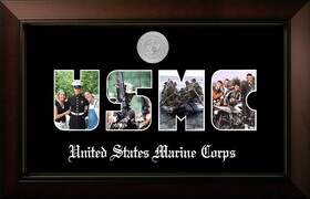 Campus Images MASSLG002S Patriot Frames Marine Collage Photo Legacy Frame with Silver Medallion