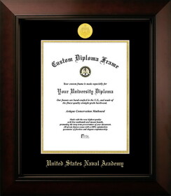 Campus Images MD997LBCGED-1014 United States Naval Academy 10w x 14h Legacy Black Cherry Gold Embossed Diploma Frame