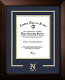 Campus Images MD997LBCSD-1014 United States Naval Academy10w x 14h Legacy Black Cherry Spirit Logo Diploma Frame