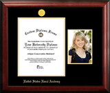 Campus Images MD997PGED-1014 United States Naval Academy 10w x 14h Gold Embossed Diploma Frame with 5 x7 Portrait