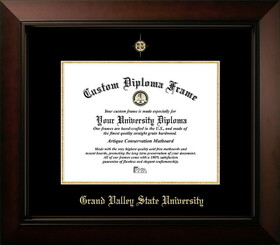 Campus Images MI980LBCGED-108 Grand Valley State Lakers 10w x 8h Legacy Black Cherry , Foil Seal Diploma Frame