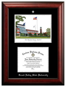 Campus Images MI980LSED-108 Grand Valley State University 10w x 8h Silver Embossed Diploma Frame with Campus Images Lithograph