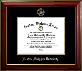 Campus Images MI981CMGTGED-1185 Western Michigan University 11w x 8.5h Classic Mahogany Gold ,Foil Seal Diploma Frame