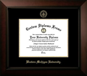 Campus Images MI981LBCGED-1185 Western Michigan University 11w x 8.5h Legacy Black Cherry , Foil Seal Diploma Frame