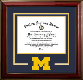 Campus Images MI982CMGTSD-1185 University of Michigan Wolverines 11w x 8.5h Classic Spirit Logo Diploma Frame