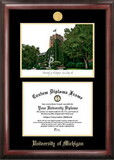 Campus Images MI982LGED University of Michigan Gold embossed diploma frame with Campus Images lithograph