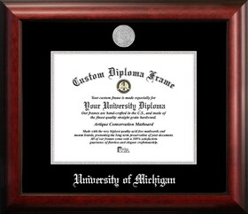 Campus Images MI982SED-1185 University of Michigan 11w x 8.5h Silver Embossed Diploma Frame