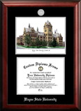 Campus Images MI983LSED-108 Wayne State University 10w x 8h Silver Embossed Diploma Frame with Campus Images Lithograph