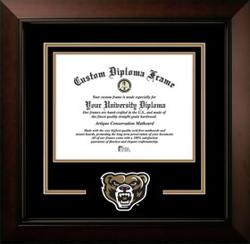 Campus Images MI984LBCSD-1185 Oakland University 11w x 8.5h Legacy Black Cherry Spirit Logo Diploma Frame